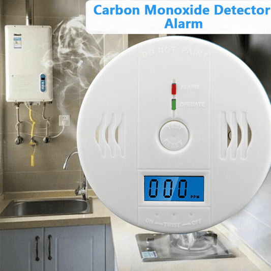 InQ Boutique LCD Display CO Carbon Monoxide Gas Detector Device Home Safety Alarm Detector (Logistics Only for USPS.TK/TMEU Only for Self-pickup) - Silver