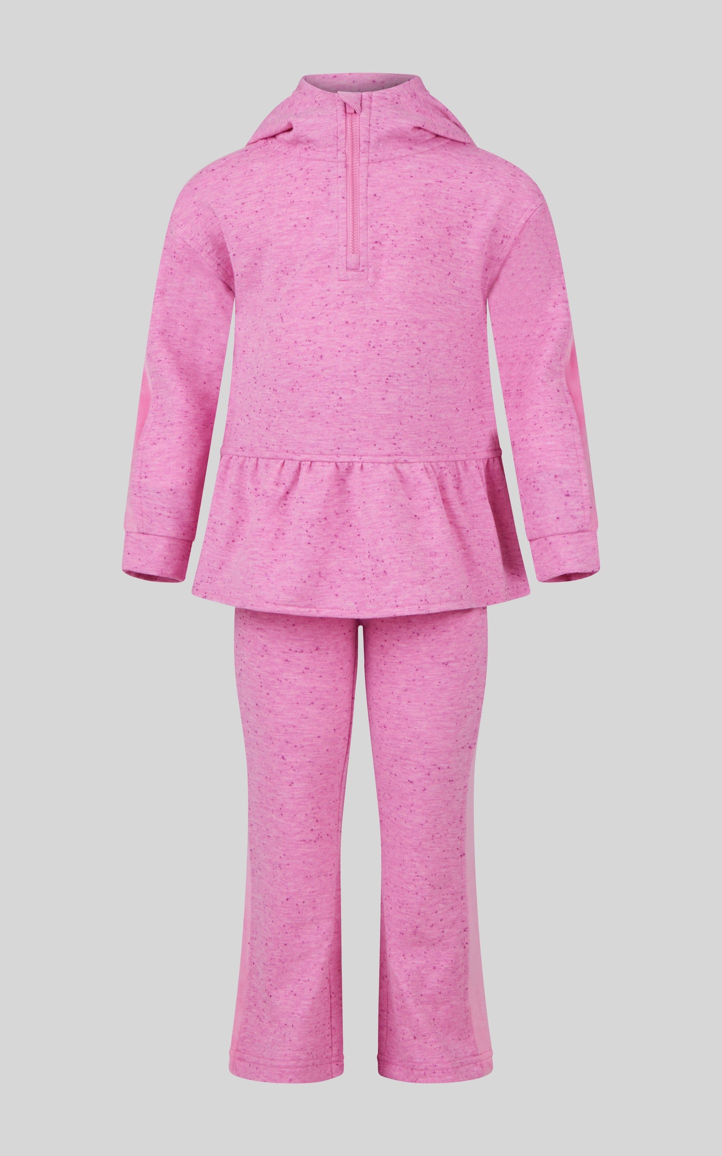 4-6X 3 PC Girls Confetti Half Zip Pullover + Flared Pant + Coin Purse Set