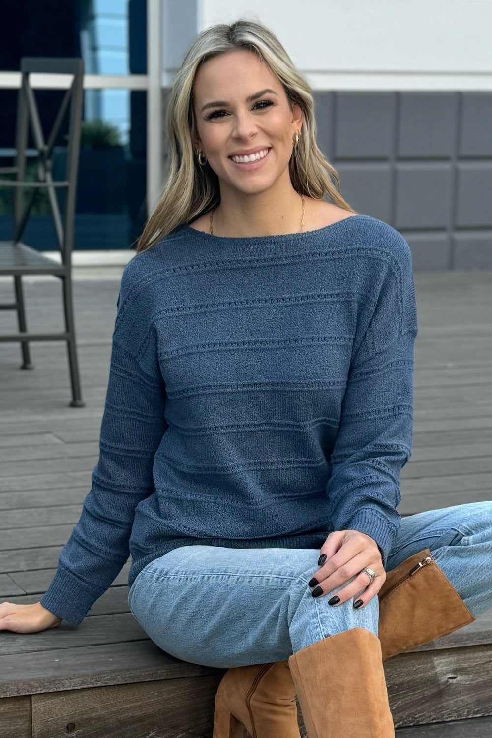 Riley Knit Sweater - Blue / S - 4/6