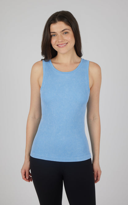 2 PK Stonewash Ribbed Seamless Tank