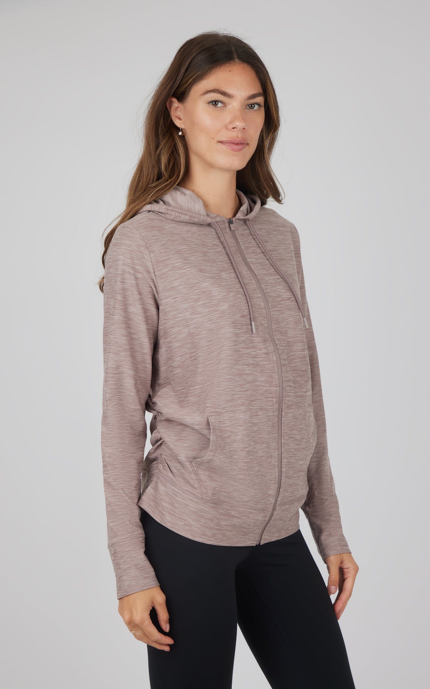 Maternity Heathered Lux Full Zip Jacket