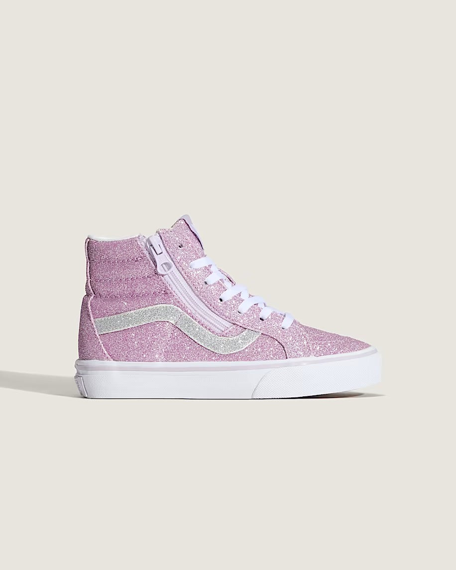 Vans Sk8-Hi Glitter Little Kids' (PS) Sneakers — Pink/White