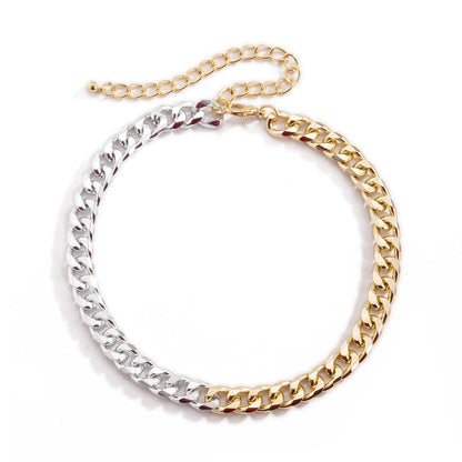 Two Tone Figaro Choker Necklace