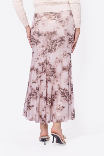 Natalia Skirt (Brown Flower)