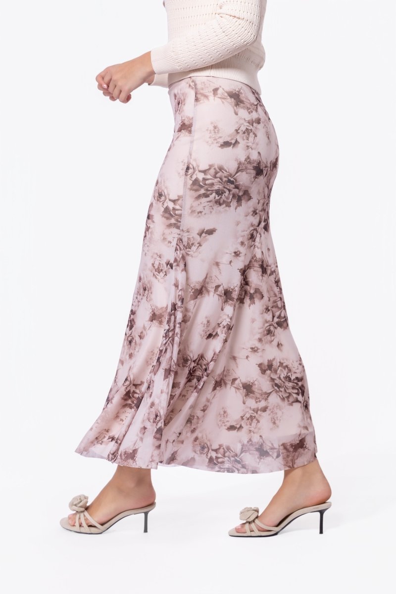 Natalia Skirt (Brown Flower)