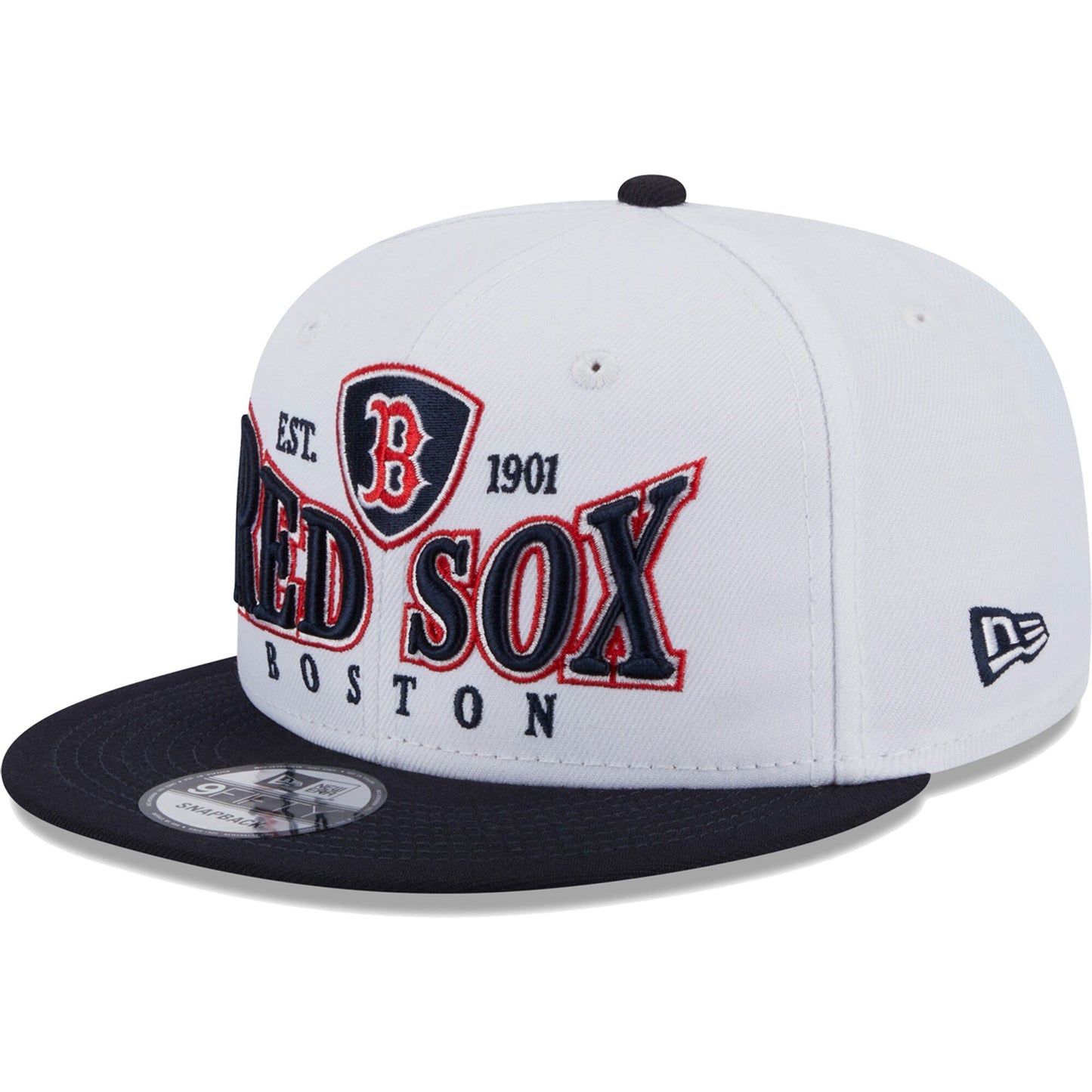 New Era Men's MLB Boston Red Sox 950 Crest Stack Snapback White/Navy