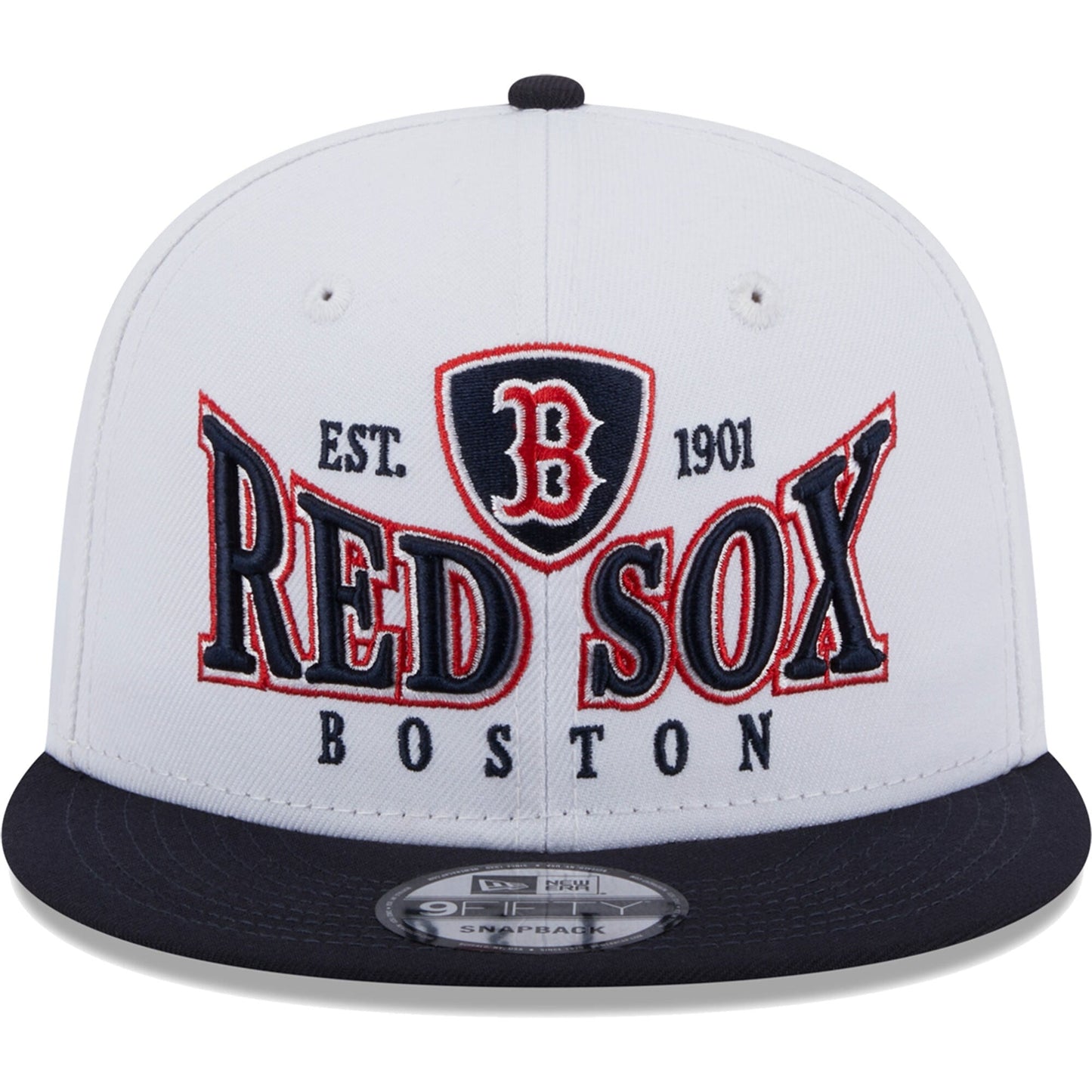 New Era Men's MLB Boston Red Sox 950 Crest Stack Snapback White/Navy