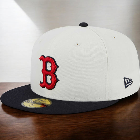 Men's New Era MLB Boston Red Sox 5950 Retro E1 Fitted - Cream/Royal