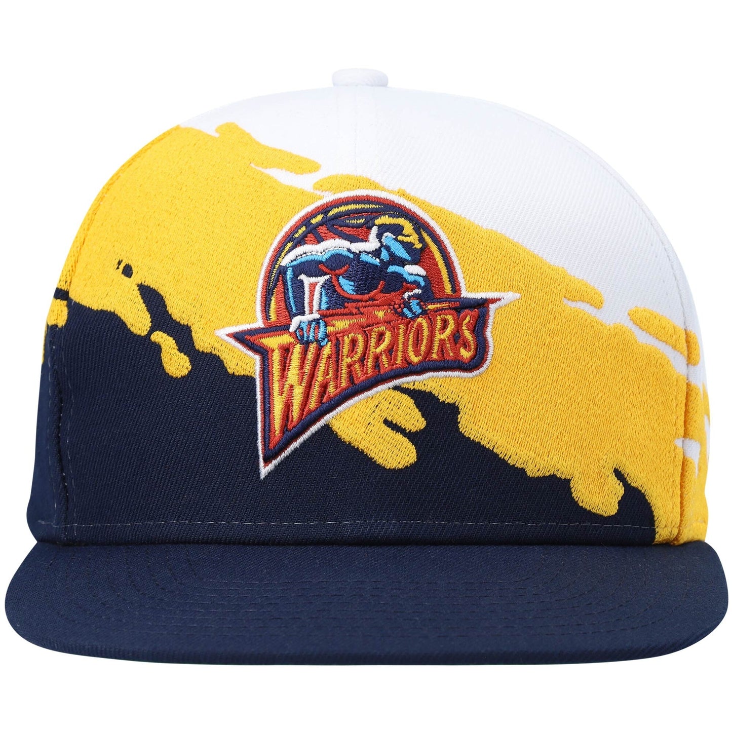 Men's Mitchell & Ness NBA Paintbrush Snapback Hwc Warriors - White-Navy