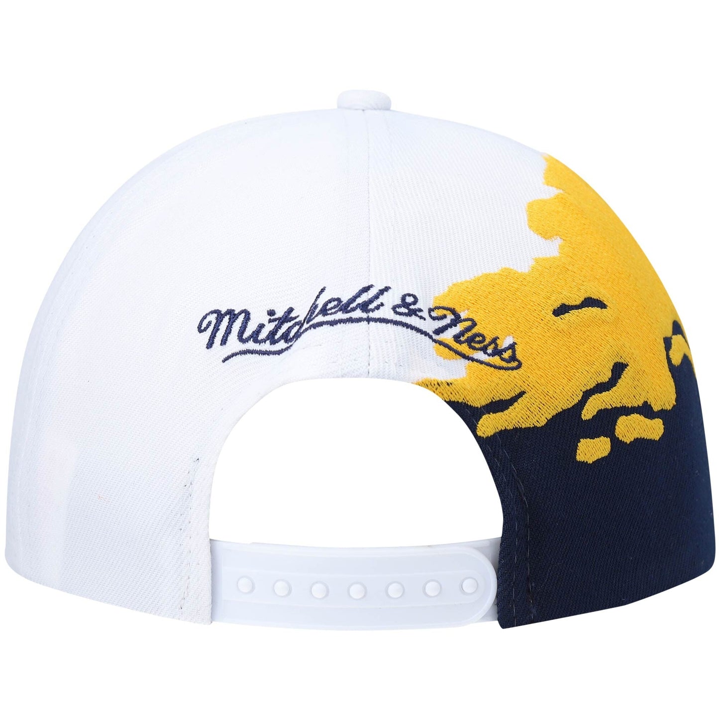 Men's Mitchell & Ness NBA Paintbrush Snapback Hwc Warriors - White-Navy