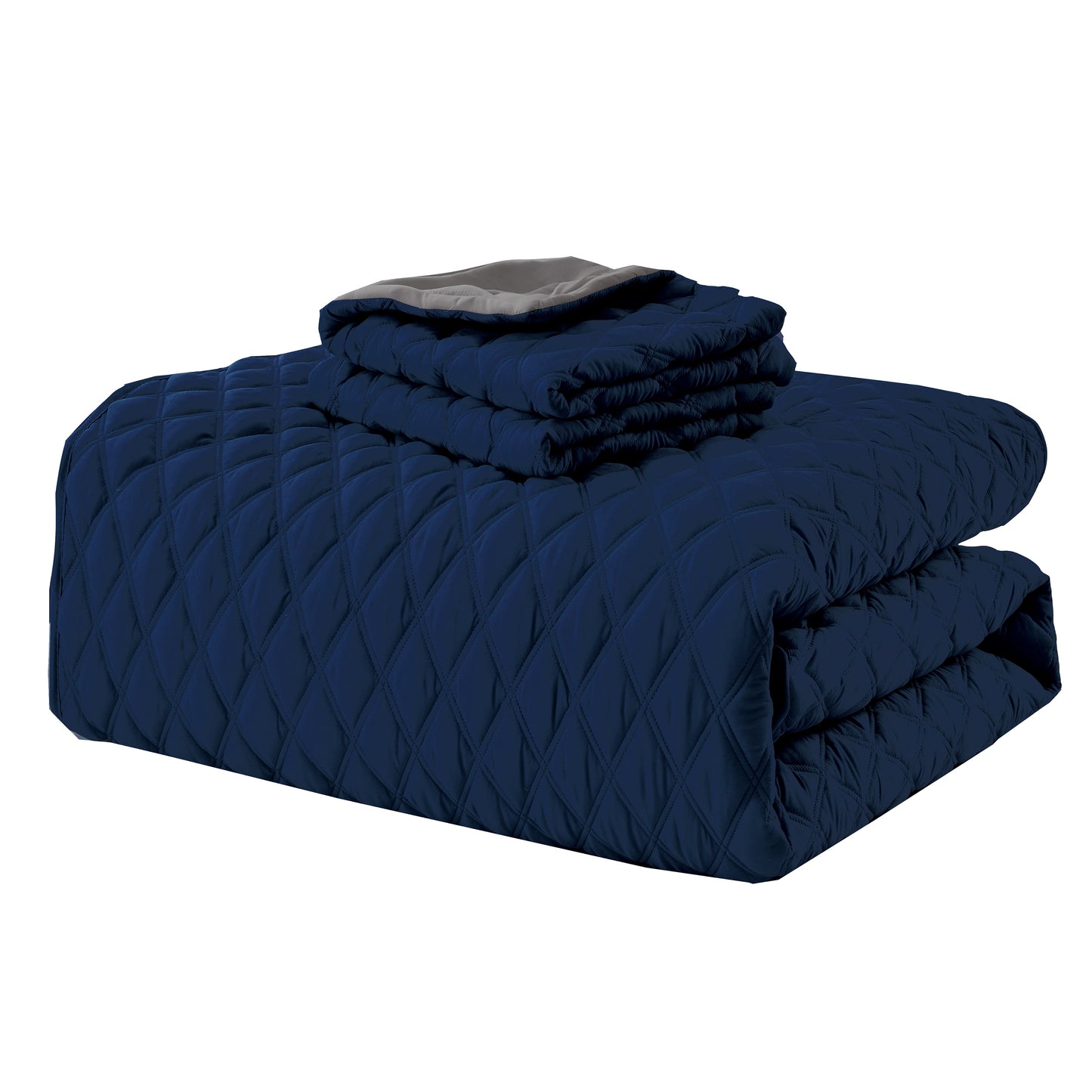 Elegant Comfort 3-Piece Diamond Quilted Reversible Bedspread Coverlet Set