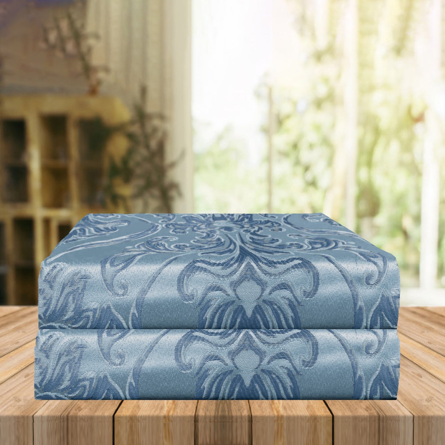 Elegant Comfort Set of 2 Penelope Jacquard Look Curtain Panels - 54" W x 84" L