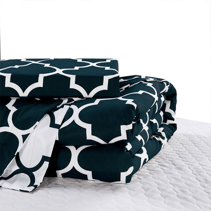 Elegant Comfort 3-Piece Moroccan Trellis Reversible Comforter Set