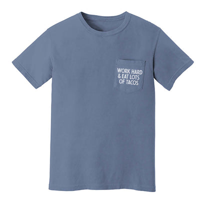 Frankie Jean Work Hard & Eat Lots of Tacos Pocket Tee