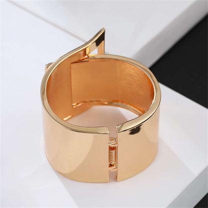Goldtone Buckle Wide-Brim Bangle