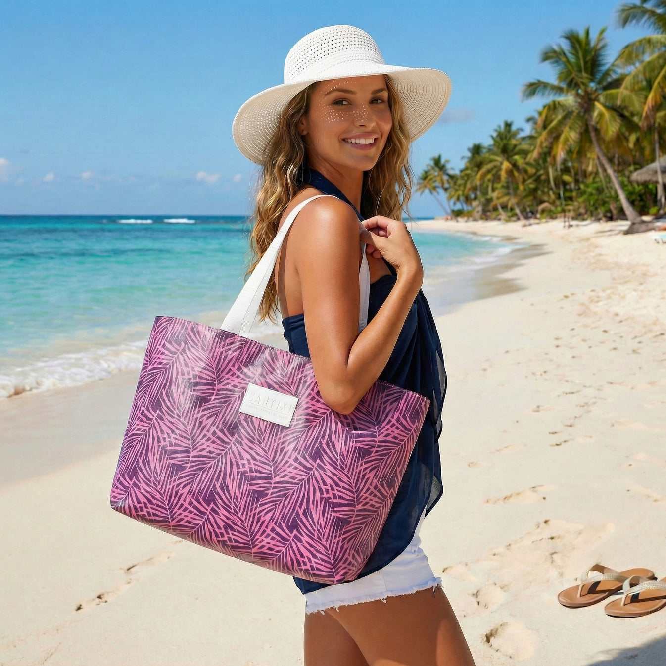 NVY WHT HIBISCUS-