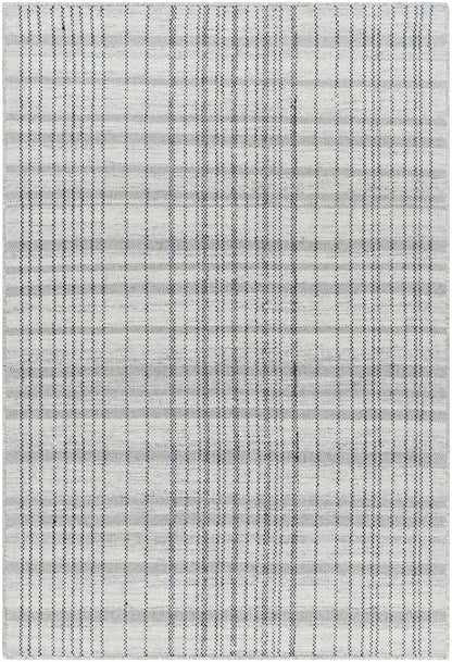 Nissa Blue Gray Checkered Area Rug