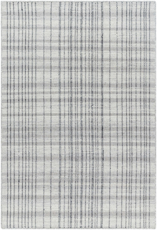 Nissa Blue Gray Checkered Area Rug