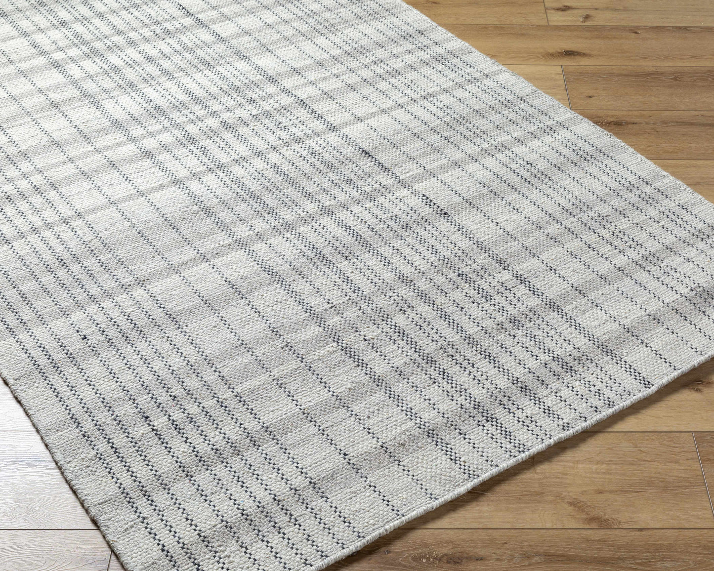 Nissa Blue Gray Checkered Area Rug