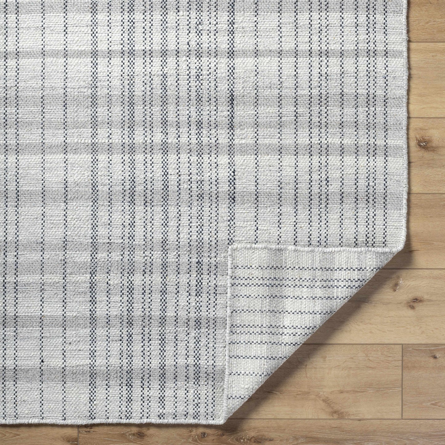 Nissa Blue Gray Checkered Area Rug