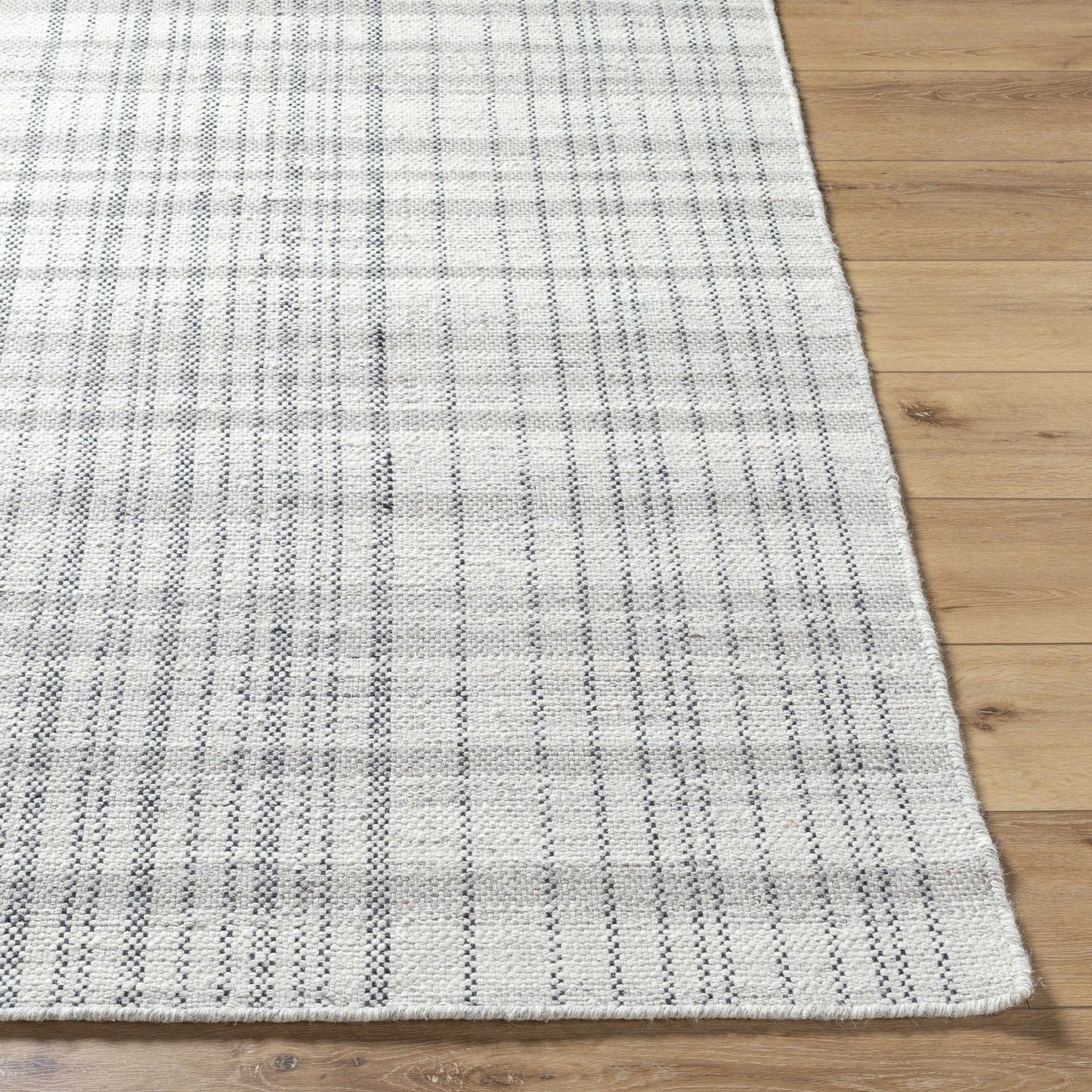 Nissa Blue Gray Checkered Area Rug