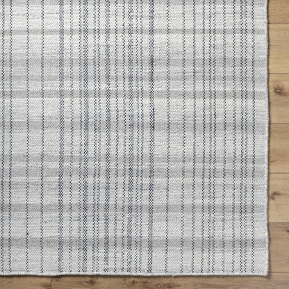 Nissa Blue Gray Checkered Area Rug