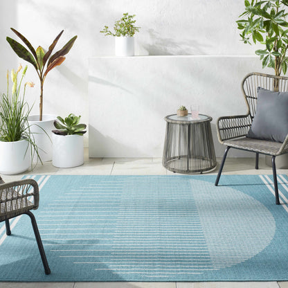 Nabil Aqua Outdoor Area Rug