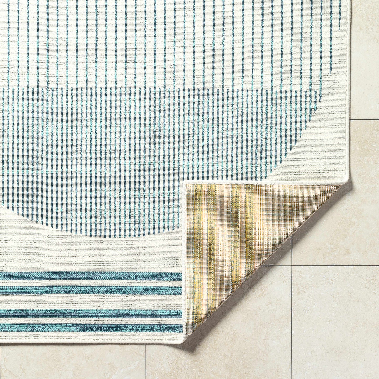 Nabil Slate Blue Outdoor Area Rug