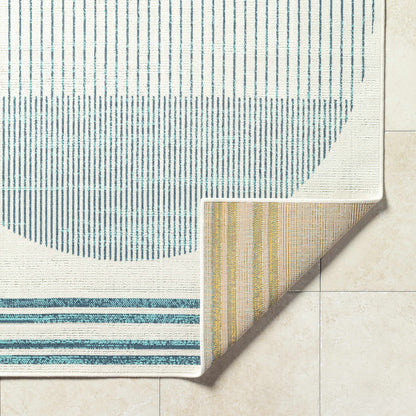 Nabil Slate Blue Outdoor Area Rug