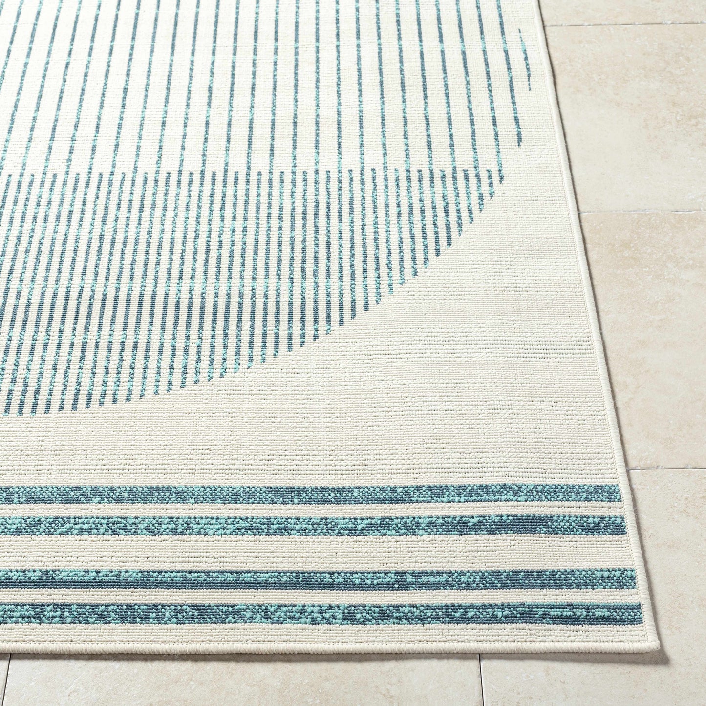 Nabil Slate Blue Outdoor Area Rug