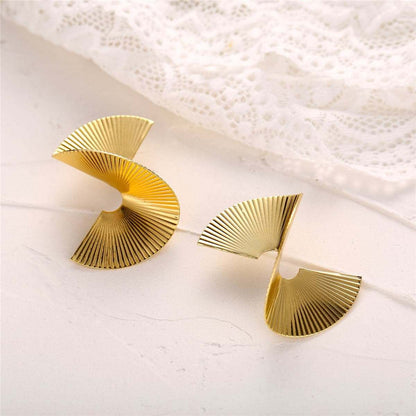 Goldtone Spiral Stud Earring
