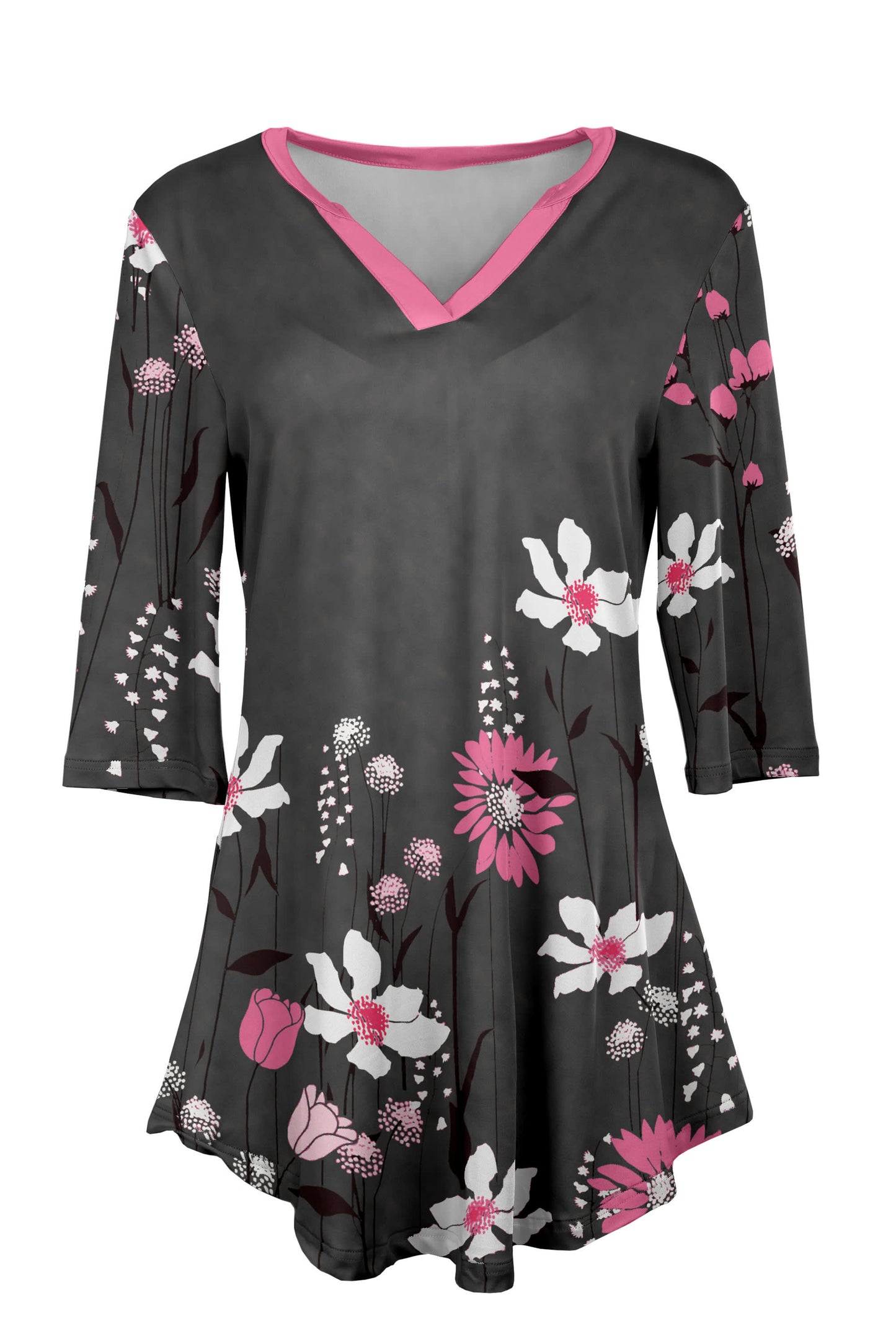 Pink Gray Floral-