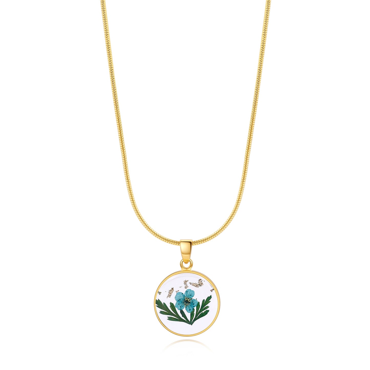 Mint & Lily Pressed Birth Flower Necklace