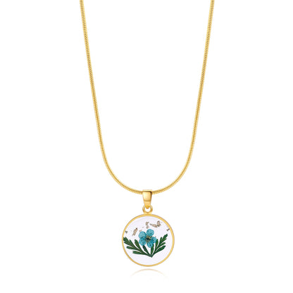 Mint & Lily Pressed Birth Flower Necklace