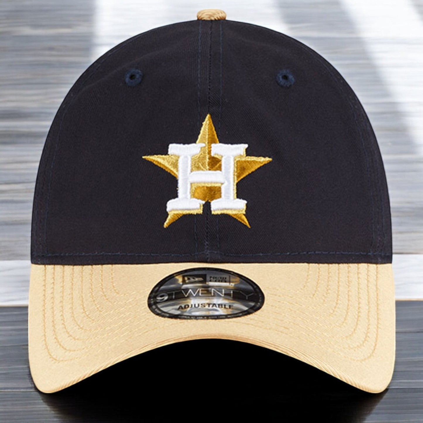 Men's New Era MLB Houston Astros 920 Gold 2023 Strapback - Navy/Gold