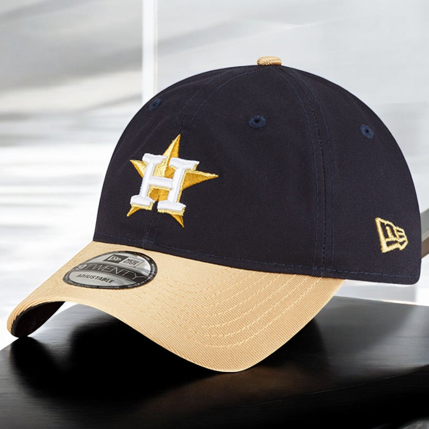 Men's New Era MLB Houston Astros 920 Gold 2023 Strapback - Navy/Gold