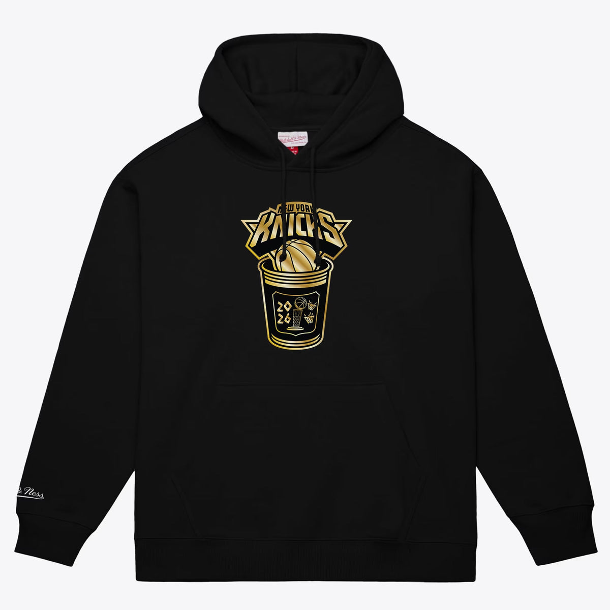 Mitchell & Ness New York Knicks B&G Coffee Cup Mens Pullover Hoodie — Black