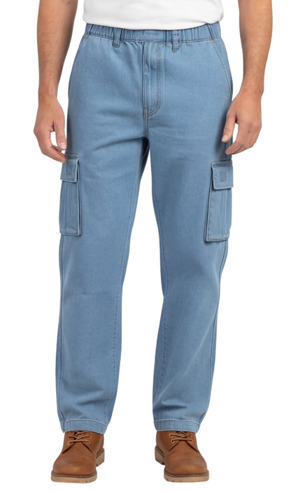 Men’s Double Cargo Pocket Pull-On Jeans – Rugged Cargo Pants in Cotton Blend Fabric