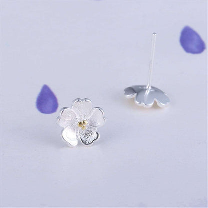 Two-tone Sakura Floral Stud Earrings