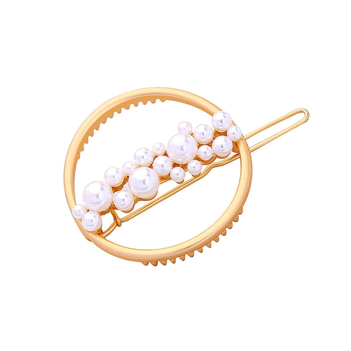 Pearl & Goldtone Ring Hair Clip
