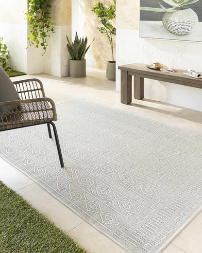 Nuela Light Gray Outdoor Area Rug
