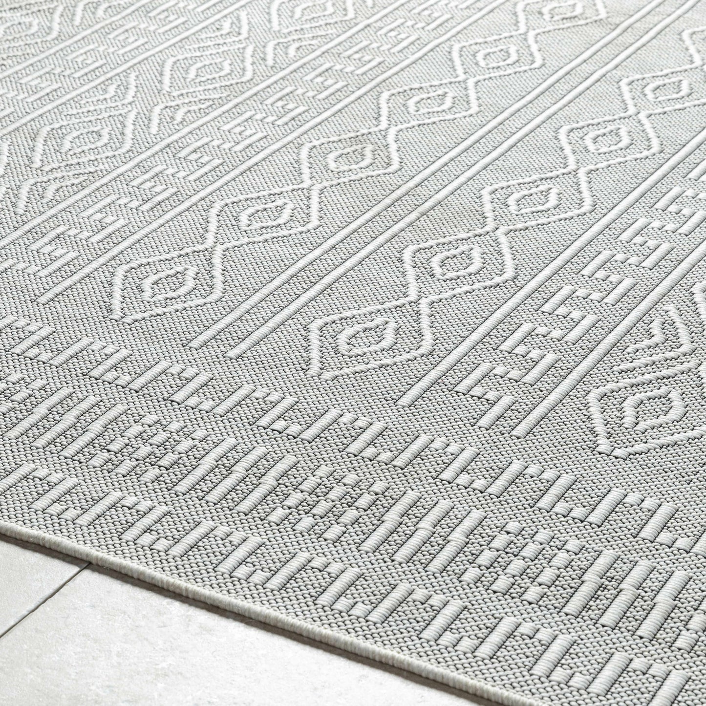 Nuela Light Gray Outdoor Area Rug