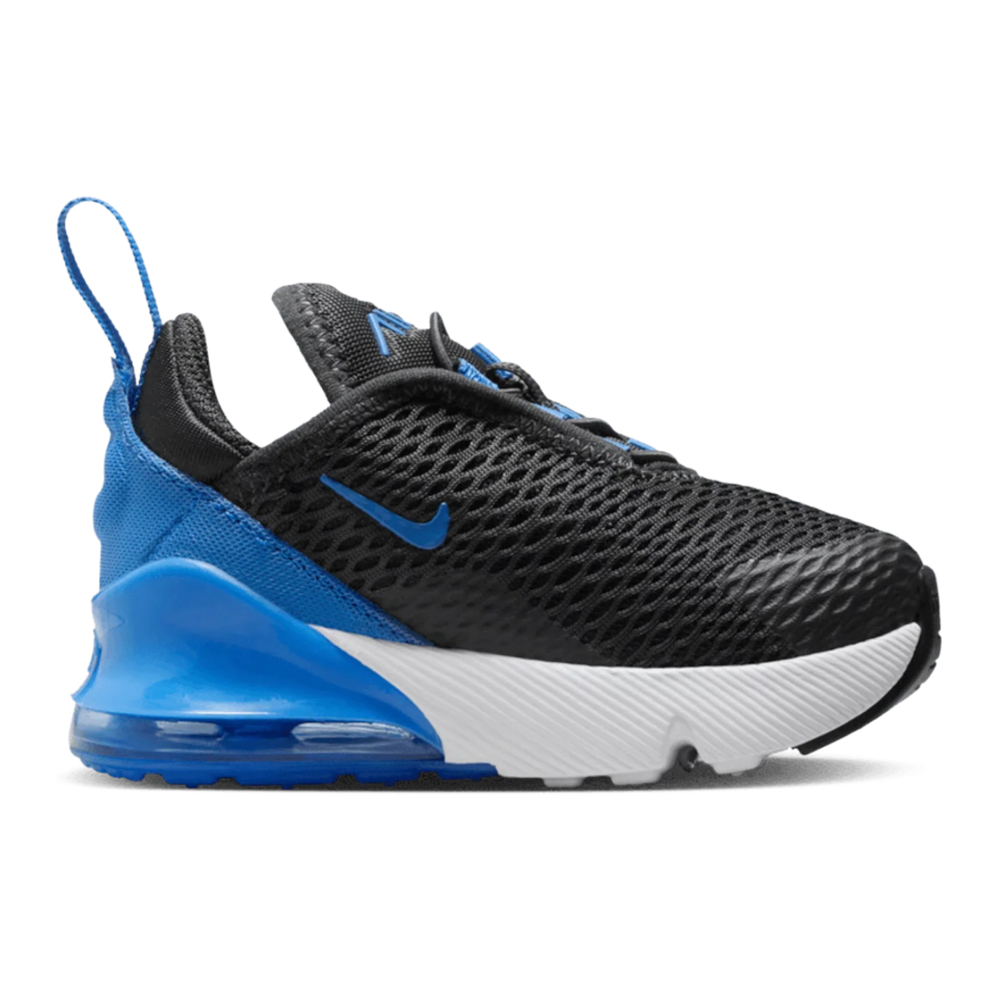 Nike Air Max 270 Baby/Toddler (TD) Sneakers — Black/Photo Blue Mesh Low-Top