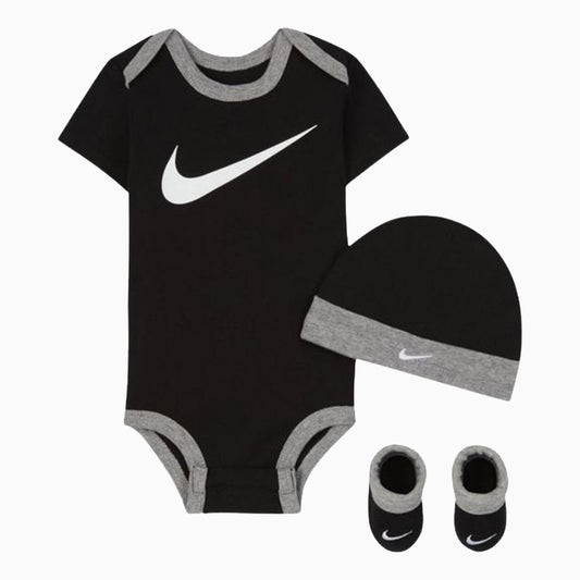 Nike Baby Bodysuit, Hat And Booties 3-Pc Box Set Hats