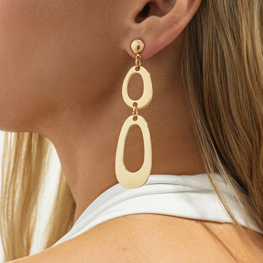 Goldtone Open Tiered Drop Dangle Earrings