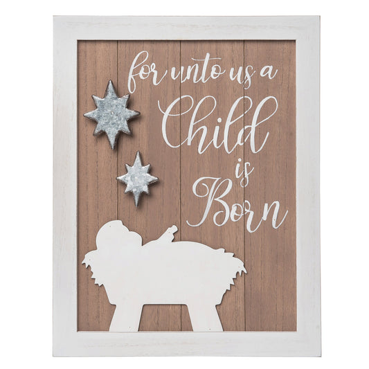 13.98 in Multicolored Christmas Holy Night Block Decor Wall Sign Panels Wood
