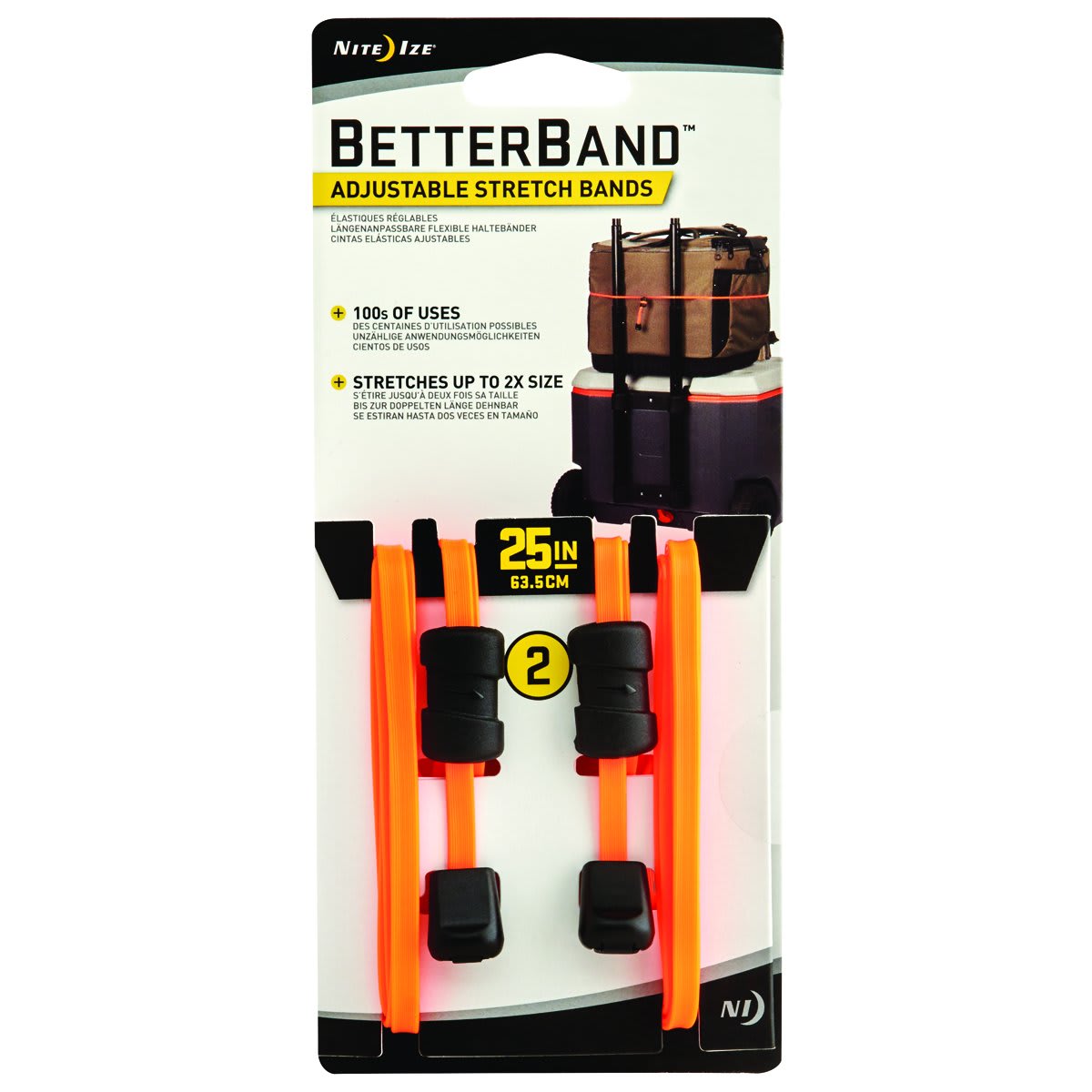 Nite Ize Betterband, Adjustable Stretch Band with Cord Lock, 25-Inch, Bright Orange