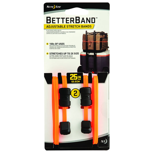 Nite Ize Betterband, Adjustable Stretch Band with Cord Lock, 25-Inch, Bright Orange