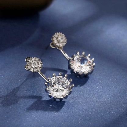 Cubic Zirconia & Crystal End Drop Earrings