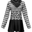 Black White Houndstooth Leopard Block